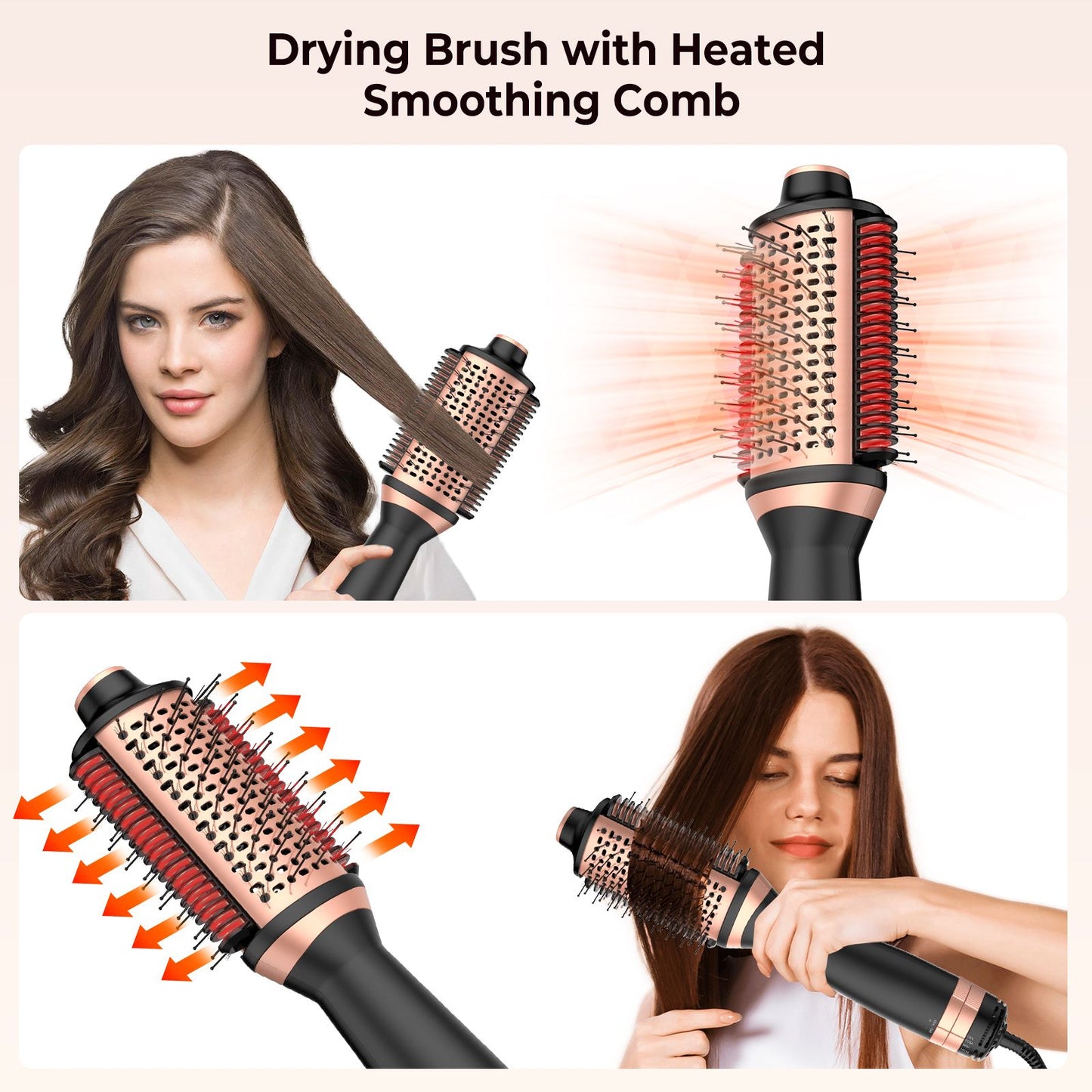 2 in 1 Blow Dryer Brush Hair Straightener Brush in One Hair Blowdryers Brush for Hair 1000W Hair Dryer Brush and Smooth Heated Comb Hair Straightener Brush Hot Air Brush for Drying, Volumizing