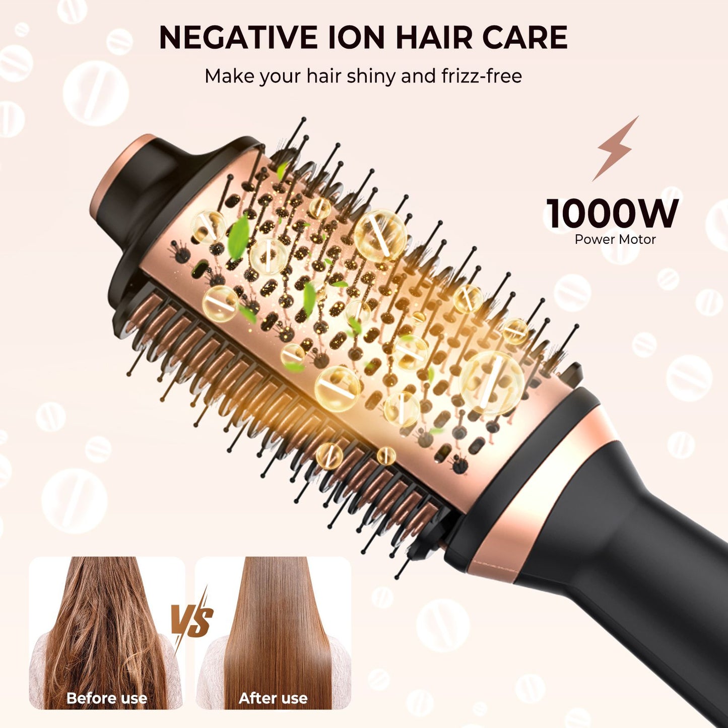 2 in 1 Blow Dryer Brush Hair Straightener Brush in One Hair Blowdryers Brush for Hair 1000W Hair Dryer Brush and Smooth Heated Comb Hair Straightener Brush Hot Air Brush for Drying, Volumizing