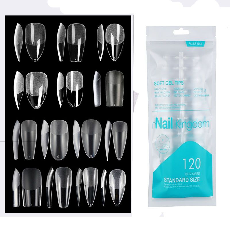 Hot Selling 120pcs Artificial Nails Acrylic Press on Nails Coffin False Nails Clear Fake Nail Tips for Extension Manicure Tool