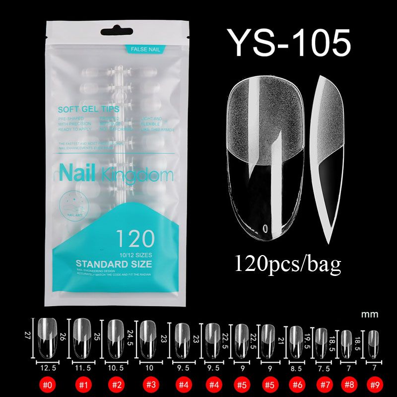Hot Selling 120pcs Artificial Nails Acrylic Press on Nails Coffin False Nails Clear Fake Nail Tips for Extension Manicure Tool