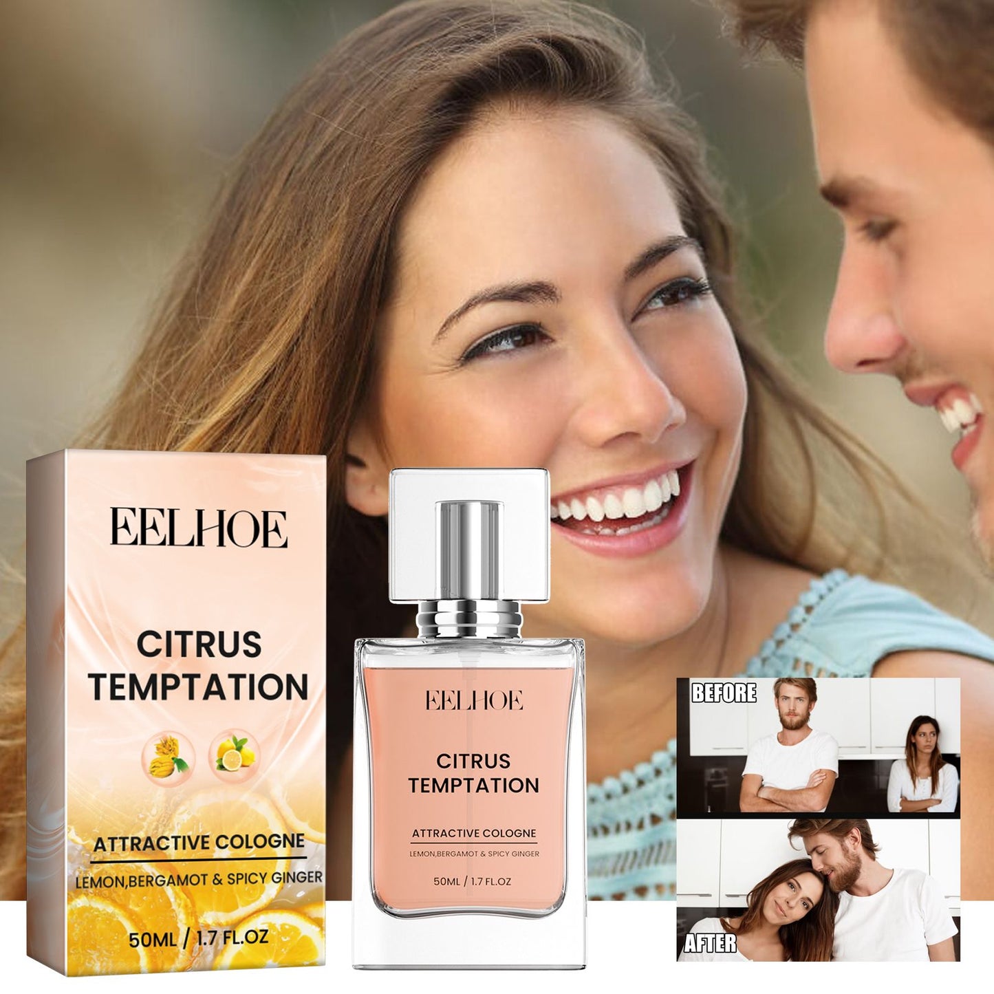 EELHOE Ladies Perfume (Citrus) Long Lasting Fragrance for Couples Dating Fragrance Natural and fresh to take with you