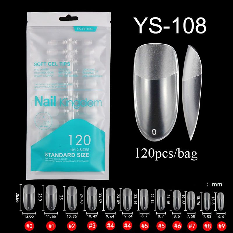 Hot Selling 120pcs Artificial Nails Acrylic Press on Nails Coffin False Nails Clear Fake Nail Tips for Extension Manicure Tool