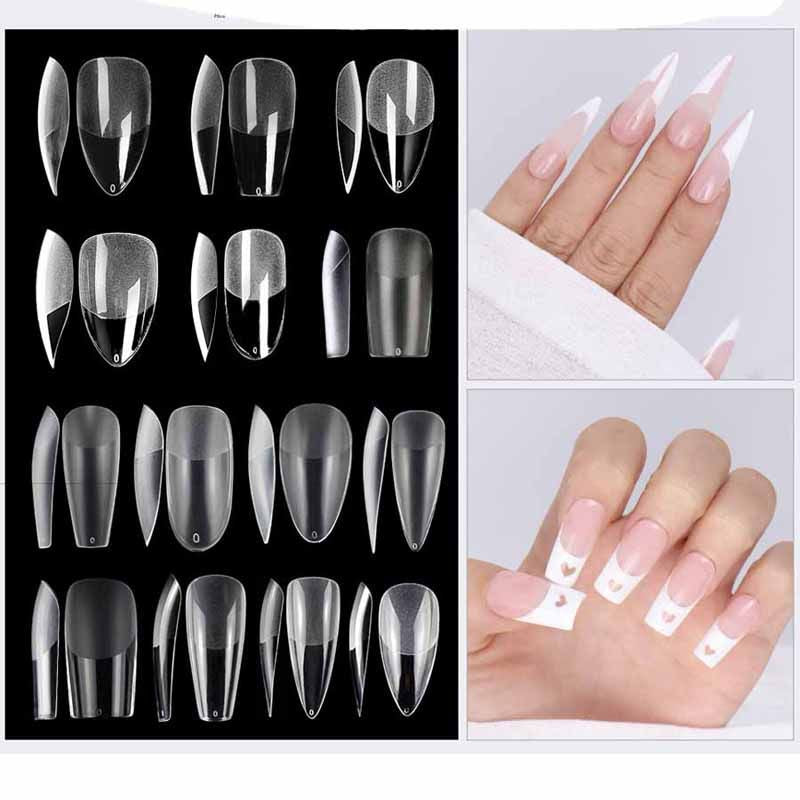 Hot Selling 120pcs Artificial Nails Acrylic Press on Nails Coffin False Nails Clear Fake Nail Tips for Extension Manicure Tool